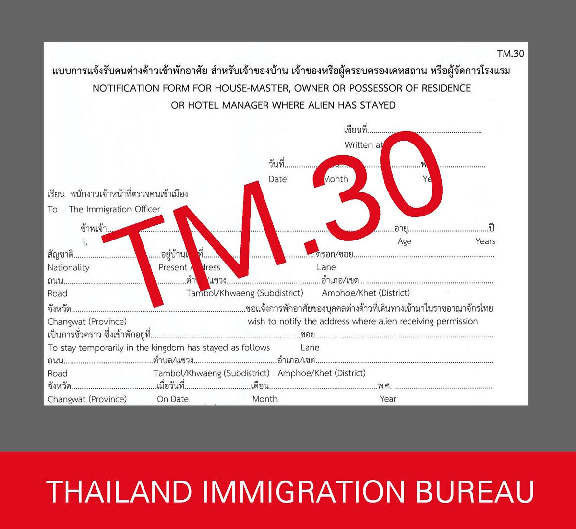 Thailand TM.30 Meldeformular | Swiss Helping Point