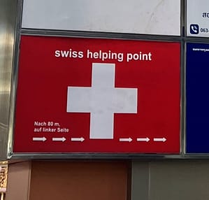 Hinweistafel von Swisshelpingpoint